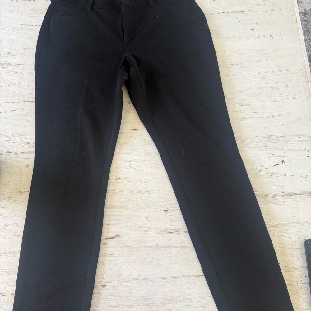 Michael Kors Black Slim-Fit Pants with Branded Button